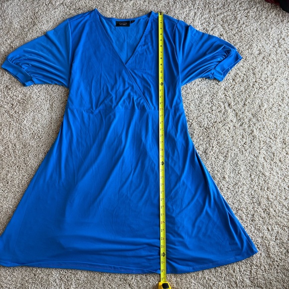 Mara Hoffman Women’s Bright Blue Size 2X Plus Size V Neck Tie Casual Dress - Picture 4 of 5
